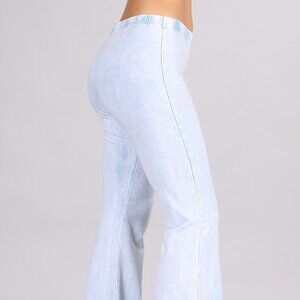 Chatoyant Mineral Wash Bell Bottoms Powder Blue Medium